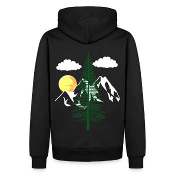 nature nature nature montagne arbres amoureux de la nature écologie - Sweat à capuche Premium bio Homme - noir - Dos - Nico (187cm)
