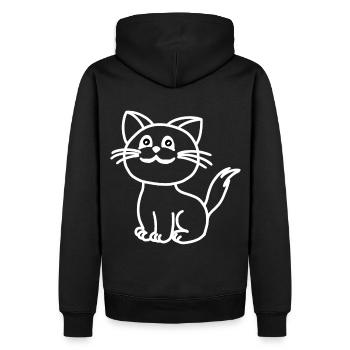 Katze Katze Haustiere Kinder Kitten Baby - Männer Premium Bio Hoodie - Schwarz - Hinten - Nico (187cm)