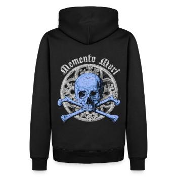 Crâne Totenkopf gothique Memento-Mori Schädel - Sweat à capuche Premium bio Homme - noir - Dos - Nico (187cm)