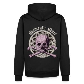 Crâne Totenkopf gothique Memento-Mori Schädel - Sweat à capuche Premium bio Homme - noir - Dos - Nico (187cm)