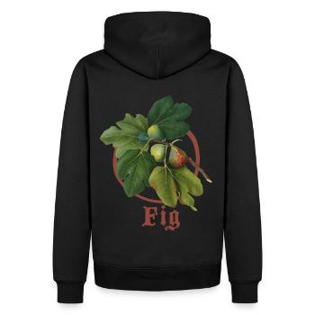 Figs, vintage illustration - Men’s Premium Organic Hoodie - black - Back - Nico (187cm)