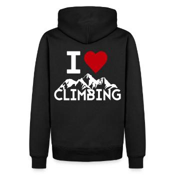 I love Mountain Climbing Randonnée Randonnée En plein air - Sweat à capuche Premium bio Homme - noir - Dos - Nico (187cm)