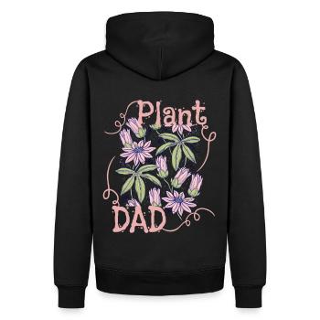Plant-Dad, Plant-Daddy, Pflanzen, lustiger Spruch - Männer Premium Bio Hoodie - Schwarz - Hinten - Nico (187cm)