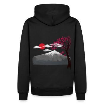 Asien China Japan Berg Chinesisch Wildnis Berg - Männer Premium Bio Hoodie - Schwarz - Hinten - Nico (187cm)