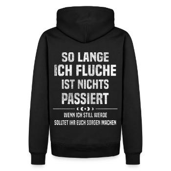 wenn ich fluche, lustiges - Männer Premium Bio Hoodie - Schwarz - Hinten - Nico (187cm)