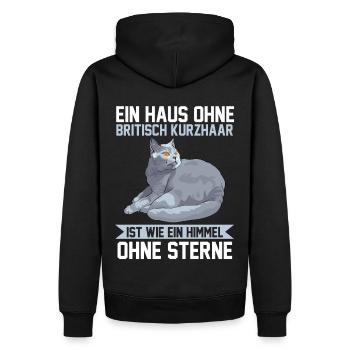 Britisch Kurzhaar Katzen - Männer Premium Bio Hoodie - Schwarz - Hinten - Nico (187cm)