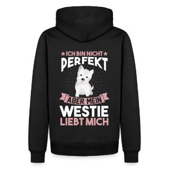 Hund Westie White Terrier Züchter Westie White Te - Männer Premium Bio Hoodie - Schwarz - Hinten - Nico (187cm)