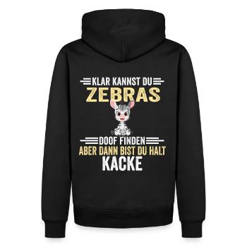 Lustige Sprüche Zebra - Männer Premium Bio Hoodie - Schwarz - Hinten - Nico (187cm)