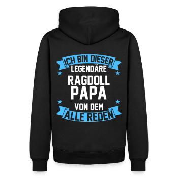 Katzen Papa Vater Vatertag Ragdoll - Männer Premium Bio Hoodie - Schwarz - Hinten - Nico (187cm)