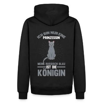 Prinzessin Katze Königin Katzen Russisch Blau - Männer Premium Bio Hoodie - Schwarz - Hinten - Nico (187cm)