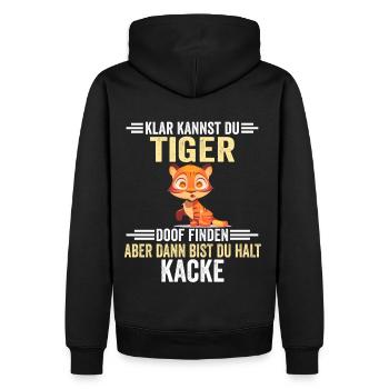 Tiger Zootier - Männer Premium Bio Hoodie - Schwarz - Hinten - Nico (187cm)