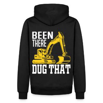 Been There Dug That - Bagger Beruf Maschinenführer - Männer Premium Bio Hoodie - Schwarz - Hinten - Nico (187cm)