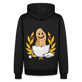 Hourra Cacahuète Naissance Naissance Parents - Sweat à capuche Premium bio Homme - noir - Dos - Nico (187cm)