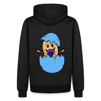 Peanut eggshell birth baby hatch egg - Men’s Premium Organic Hoodie - black - Back - Nico (187cm)