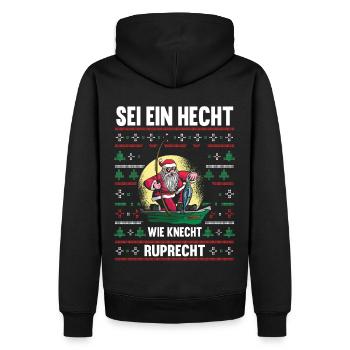Angeln Weihnachtsmann Angler Weihnachten - Männer Premium Bio Hoodie - Schwarz - Hinten - Nico (187cm)