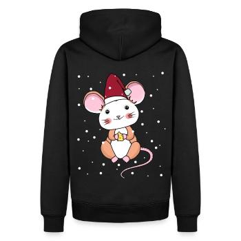 Noël Enfant Souris Flocons de Neige Noël Noël - Sweat à capuche Premium bio Homme - noir - Dos - Nico (187cm)