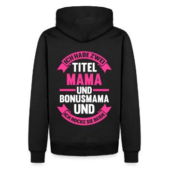 Stiefmutter Muttertag Bonusmama - Männer Premium Bio Hoodie - Schwarz - Hinten - Nico (187cm)