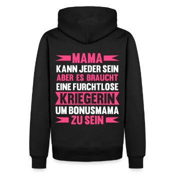 Bonusmama Stiefmama Stiefmutter - Männer Premium Bio Hoodie - Schwarz - Hinten - Nico (187cm)