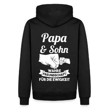 Papa und Sohn - Männer Premium Bio Hoodie - Schwarz - Hinten - Nico (187cm)