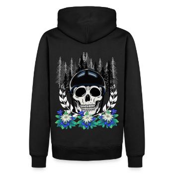 Alpinisme Forêt Sauvage Sports Extrêmes Gentiane Nature - Sweat à capuche Premium bio Homme - noir - Dos - Nico (187cm)