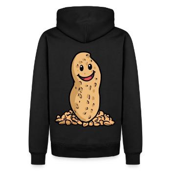 Noël Cadeau de Noël Noix d’arachide Heureux - Sweat à capuche Premium bio Homme - noir - Dos - Nico (187cm)