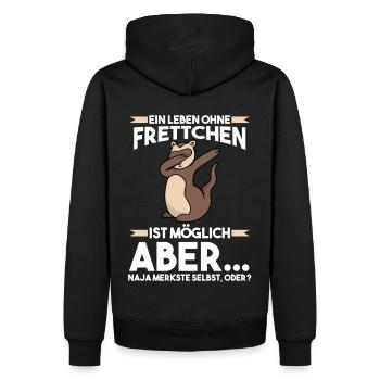 Frettchen - Männer Premium Bio Hoodie - Schwarz - Hinten - Nico (187cm)