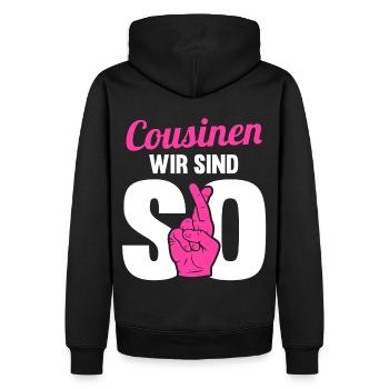 Cousine Cousinen - Männer Premium Bio Hoodie - Schwarz - Hinten - Nico (187cm)
