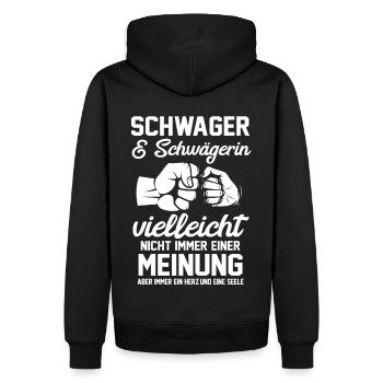Schwager und Schwägerin - Männer Premium Bio Hoodie - Schwarz - Hinten - Nico (187cm)