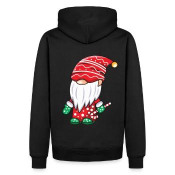 Gnome with candy cane - Men’s Premium Organic Hoodie - black - Back - Nico (187cm)