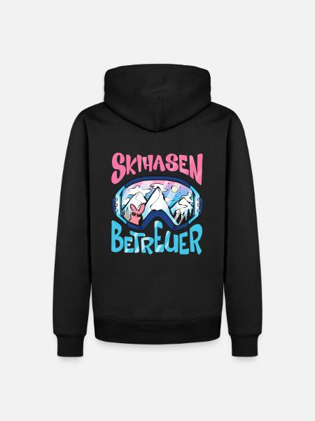 Skihasen Betreuer - Schifahrer Apres Ski Party - Männer Premium Bio Hoodie - Schwarz