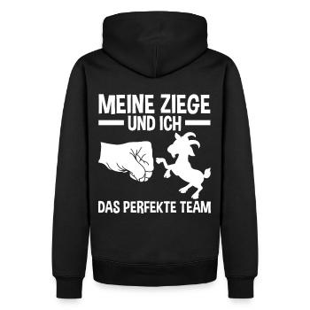 Landwirt Bauer Ziege Ziegen - Männer Premium Bio Hoodie - Schwarz - Hinten - Nico (187cm)