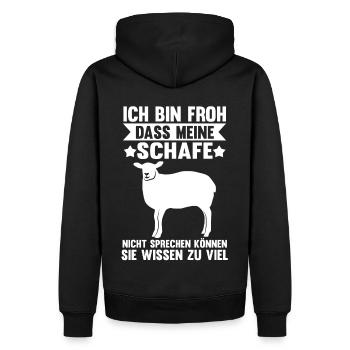 Schafe Flüsterer Schaf Bauer Landwirt Schäfer - Männer Premium Bio Hoodie - Schwarz - Hinten - Nico (187cm)