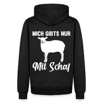 Mich gibt’s nur mit Schaf - Männer Premium Bio Hoodie - Schwarz - Hinten - Nico (187cm)