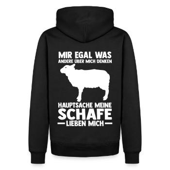 Schaf Bauer Hirte Schäfer Landwirt - Männer Premium Bio Hoodie - Schwarz - Hinten - Nico (187cm)