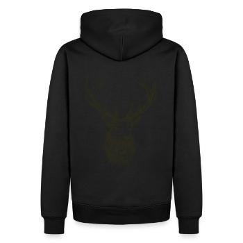 Vêtements de chasseur cerf pour chasseurs - Sweat à capuche Premium bio Homme - noir - Dos - Nico (187cm)