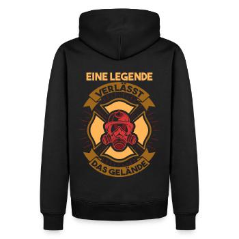 Feuerwehr Rente Rentner Pension Feuerwehrmann - Männer Premium Bio Hoodie - Schwarz - Hinten - Nico (187cm)