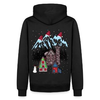 Xmas Winter Tirol Österreich Gebirge Berg Nikolaus - Männer Premium Bio Hoodie - Schwarz - Hinten - Nico (187cm)