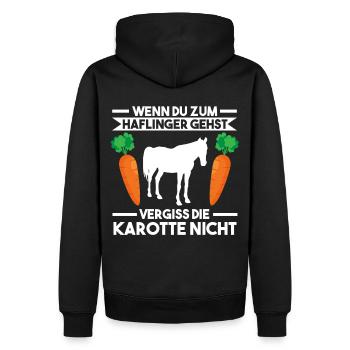 Pferd Haflinger Pferde Reiten - Männer Premium Bio Hoodie - Schwarz - Hinten - Nico (187cm)