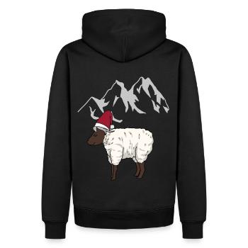 Autriche, Alpes, Montagnes, Montagnes, Mouton, Mouton, Alm - Sweat à capuche Premium bio Homme - noir - Dos - Nico (187cm)