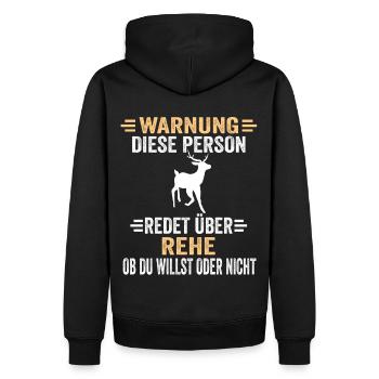 Tierschützer Rehe Reh - Männer Premium Bio Hoodie - Schwarz - Hinten - Nico (187cm)