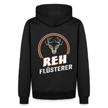 Reh Flüsterer - Männer Premium Bio Hoodie - Schwarz - Hinten - Nico (187cm)