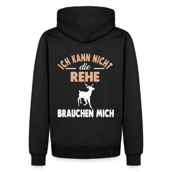 Wald Waldbewohner Reh - Männer Premium Bio Hoodie - Schwarz - Hinten - Nico (187cm)