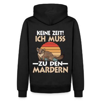 Marder - Männer Premium Bio Hoodie - Schwarz - Hinten - Nico (187cm)