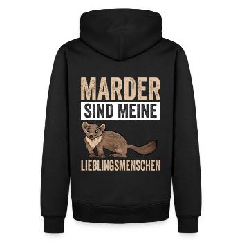 Marder - Männer Premium Bio Hoodie - Schwarz - Hinten - Nico (187cm)
