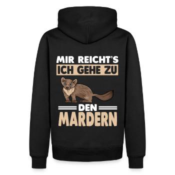 Marder - Männer Premium Bio Hoodie - Schwarz - Hinten - Nico (187cm)