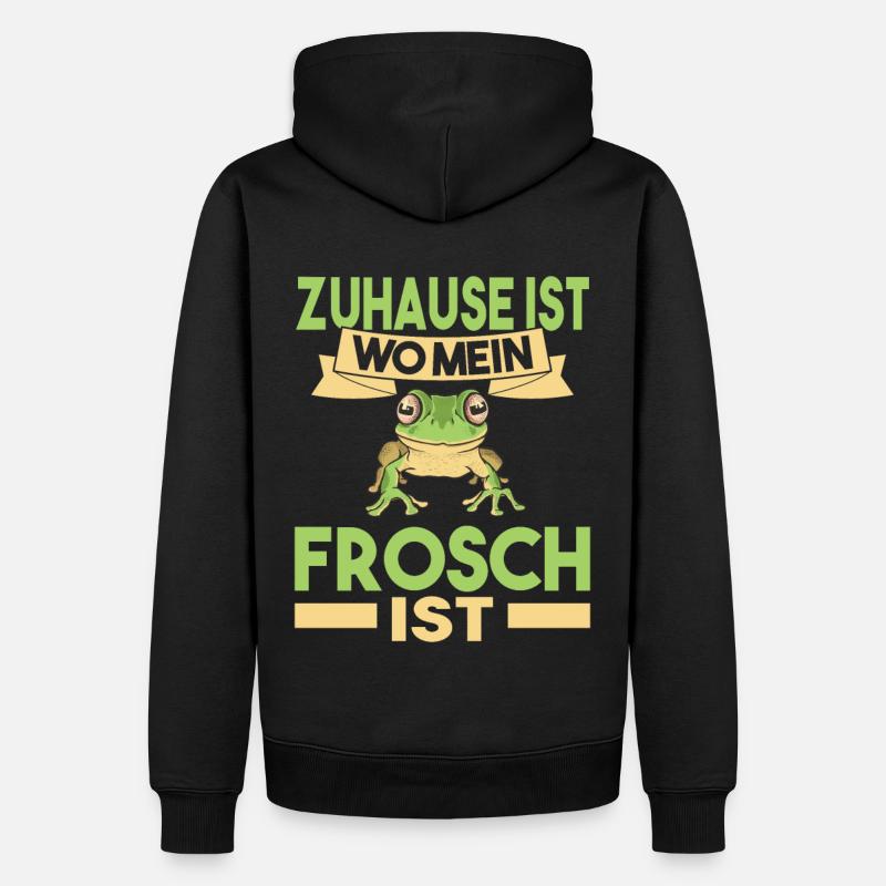 Frosch - Männer Premium Bio Hoodie - Schwarz