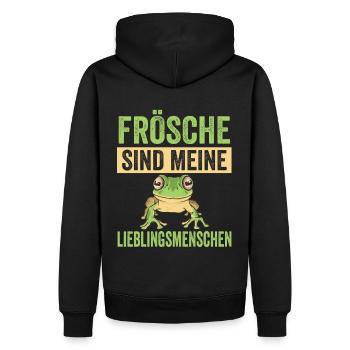 Frösche Frosch - Männer Premium Bio Hoodie - Schwarz - Hinten - Nico (187cm)