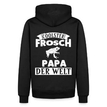 Frösche Frosch Papa - Männer Premium Bio Hoodie - Schwarz - Hinten - Nico (187cm)