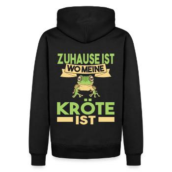 Kröte - Männer Premium Bio Hoodie - Schwarz - Hinten - Nico (187cm)