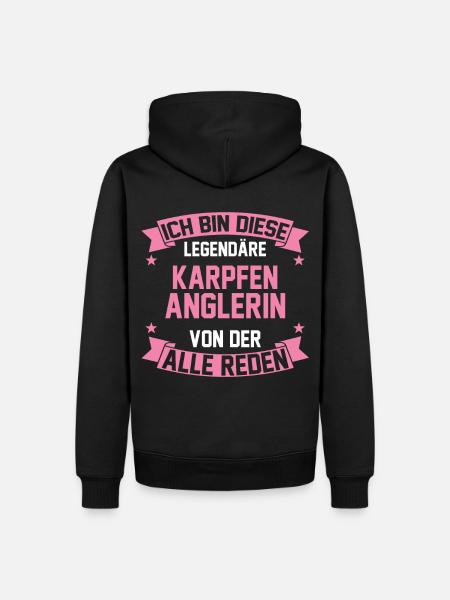 Angeln Angler Anglerin Karpfen - Männer Premium Bio Hoodie - Schwarz
